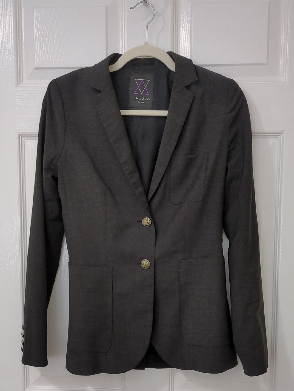 Talula Dark Gray Tailored Blazer - Size 4